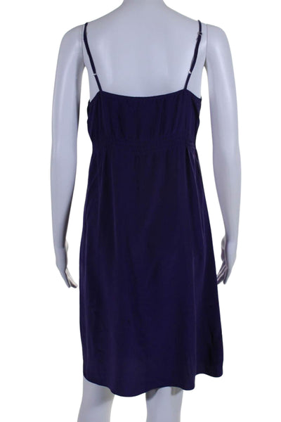 Twelfth Street by Cynthia Vincent Womens Silk V-Neck Mini Dress Purple Size P