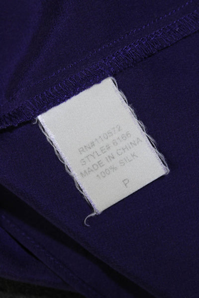 Twelfth Street by Cynthia Vincent Womens Silk V-Neck Mini Dress Purple Size P