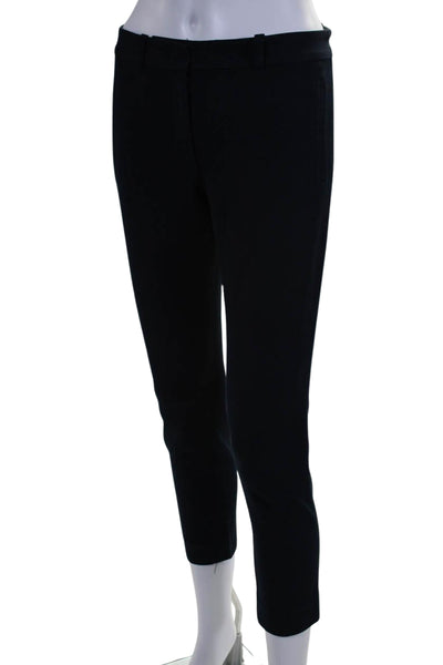 Joseph Womens Zipper Fly Mid Rise Straight Cropped Pants Navy Blue Size FR 36