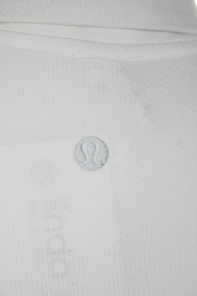 Lululemon Womens Collared V-Neck Buttoned Short Sleeve Polo Top White Size 0