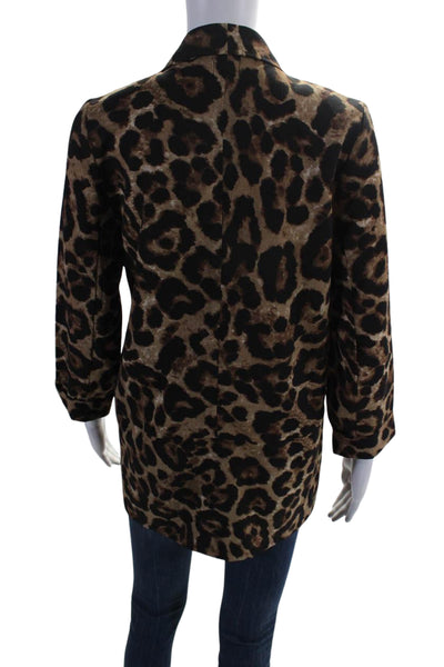 Ellison Women's Long Sleeves Unlined One Button Jacket Animal Print Size S