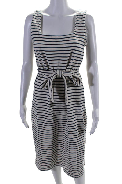 Rails Women's Square Neck Sleeveless A-Line Midi Dress Blue Striped Size M