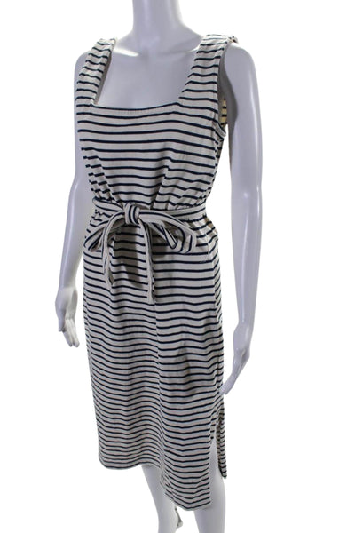 Rails Women's Square Neck Sleeveless A-Line Midi Dress Blue Striped Size M