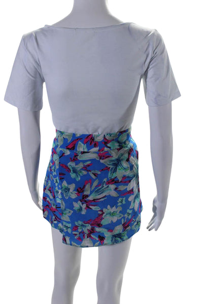 Nanette Lepore Women's Zip Closure Ruffle Wrap Silk Skort Floral Size 8