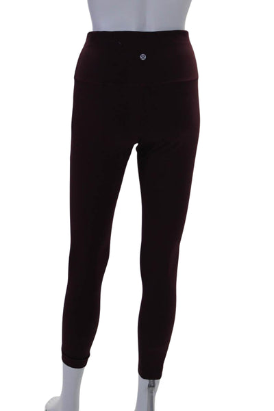 Lululemon Womens Low Rise Elastic Waist Active Capri Leggings Maroon Red Size 8