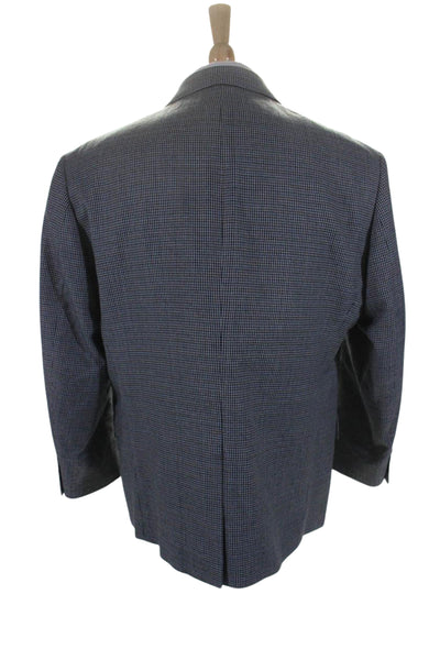 Lauren Ralph Lauren Mens Houndstooth Print Blazer Grey Blue Size 44 Short