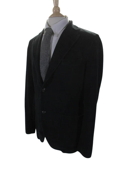 Circolo Mens Plaid Two Button Blazer Jacket Black Brown Cotton Size EUR 52