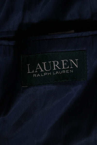 Lauren Ralph Lauren Mens Linen Plaid Two Button Blazer Jacket Blue Size 43 Regul