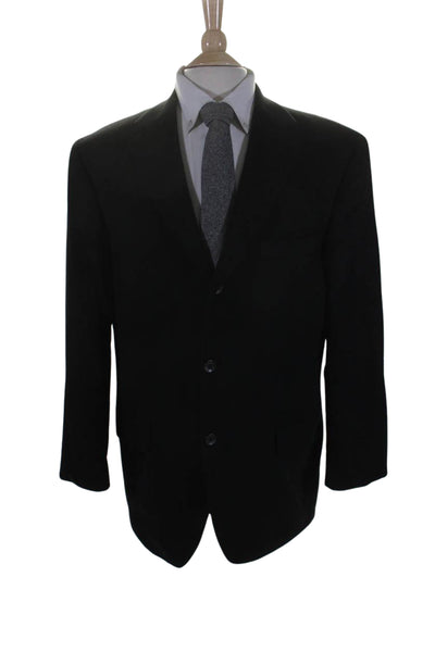 Arnold Brant Mens Cashmere Button Down Blazer Jacket Black Size 43 Regular