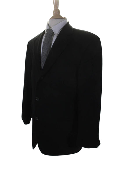 Arnold Brant Mens Cashmere Button Down Blazer Jacket Black Size 43 Regular