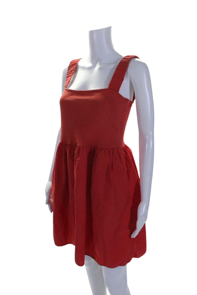 Nation LTD Women's Square Neck Sleeveless Fit Flare Mini Dress Red Size M