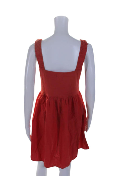 Nation LTD Women's Square Neck Sleeveless Fit Flare Mini Dress Red Size M