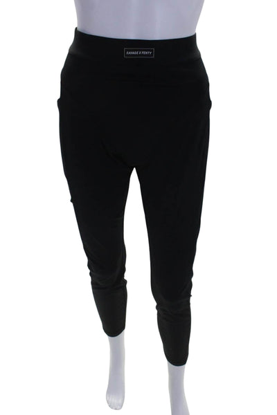 Savage x Fenty Womens Elastic Waist Athletic Slip-On Leggings Black Size L