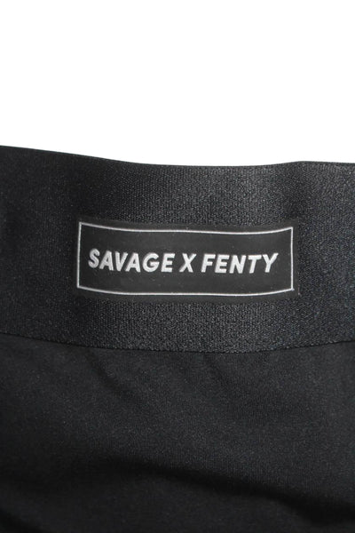 Savage x Fenty Womens Elastic Waist Athletic Slip-On Leggings Black Size L