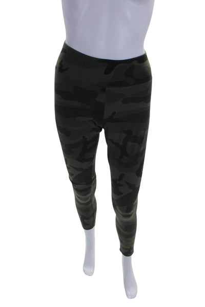 TNA Womens Cotton Camouflage Print Elastic Waist Slip-On Leggings Green Size L