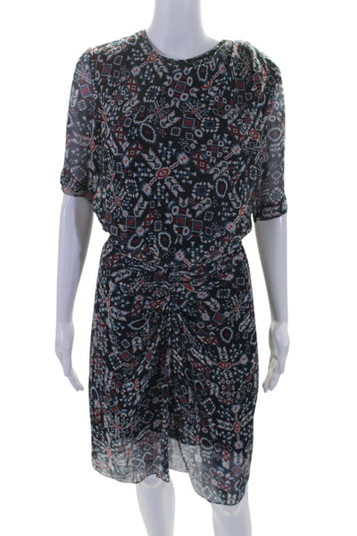 Etoile Isabel Marant Womens Silk Geometric Print Sheath Dress Multi Size 36