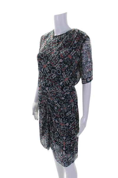 Etoile Isabel Marant Womens Silk Geometric Print Sheath Dress Multi Size 36