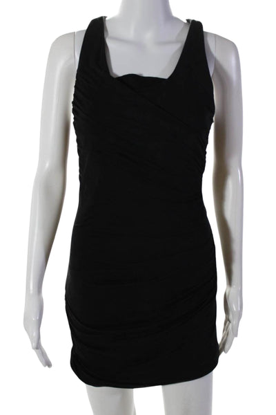 Rag & Bone Womens Scoop Neck Gathered Sleeveless Bodycon Dress Black Size 2