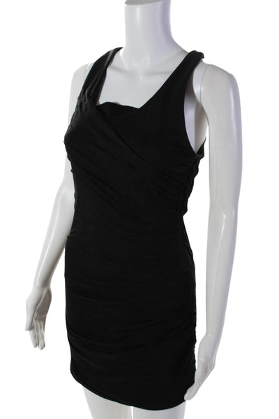 Rag & Bone Womens Scoop Neck Gathered Sleeveless Bodycon Dress Black Size 2