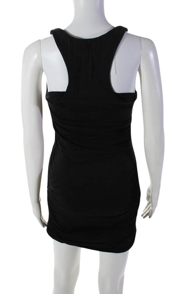 Rag & Bone Womens Scoop Neck Gathered Sleeveless Bodycon Dress Black Size 2