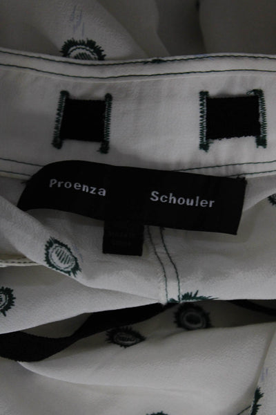 Proenza Schouler Womens Silk Abstract Print Sleeveless Blouse White Size 2