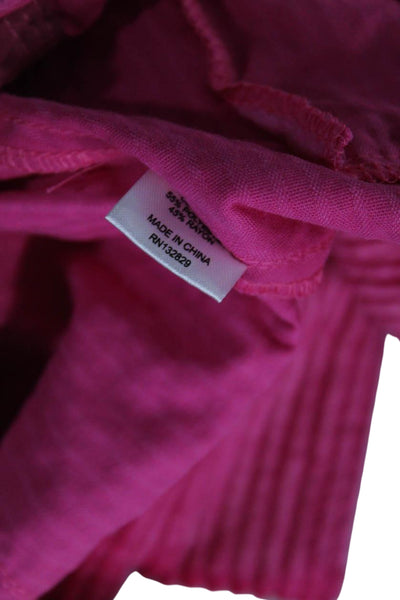 L'Academie Womens Cropped Velvet Corduroy Button Down Jacket Pink Size XS