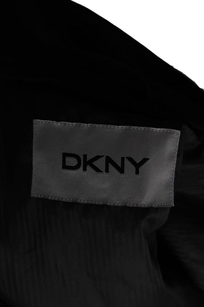 DKNY Mens Full Zipper Mock Neck Long Sleeves Insulated Coat Black Size 42 Long