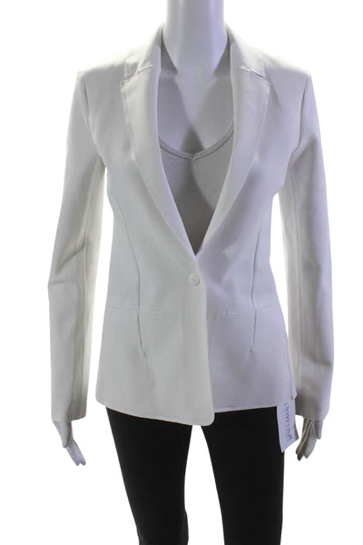 Commando Womens Long Sleeves Single Button Blazer Jacket White Size XS