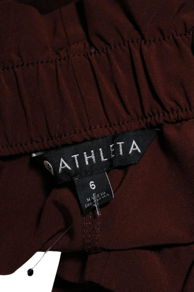 Athleta Womens High Rise Tie Waist Paperbag Pants Brown Size 6