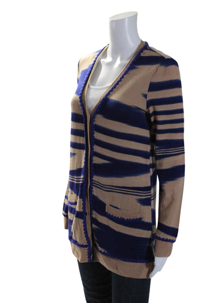 Missoni Women's Long Sleeves Button Down Cardigan Sweater Striped Size S