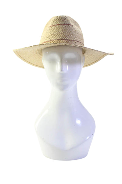 GiGi PIP Women's Straw Striped Panama Hat Beige One Size