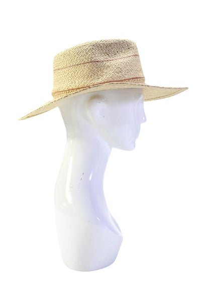 GiGi PIP Women's Straw Striped Panama Hat Beige One Size