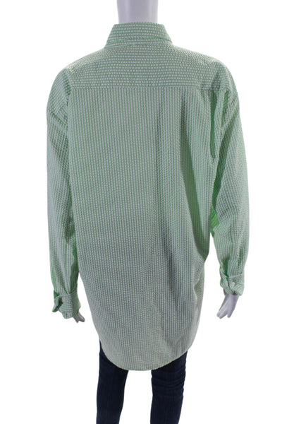 Kimberly Taylor Women's Long Sleeves Button Down Green Striped Shirt Size S