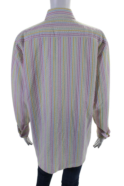 Kimberly Taylor Women's Collared Long Sleeves Button Down Striped Shirt Size S