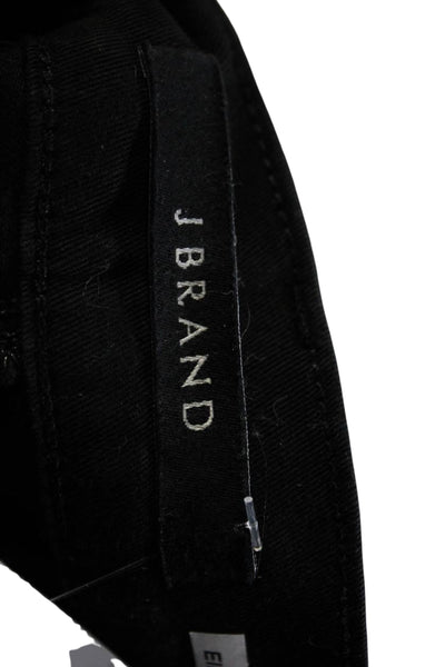 J Brand Womens Cotton High Rise Button Up Straight Leg Trousers Black Size 27