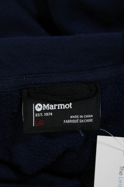 Marmot Womens Cotton Blend Front Pocket Long Sleeve Pullover Hoodie Navy Size L