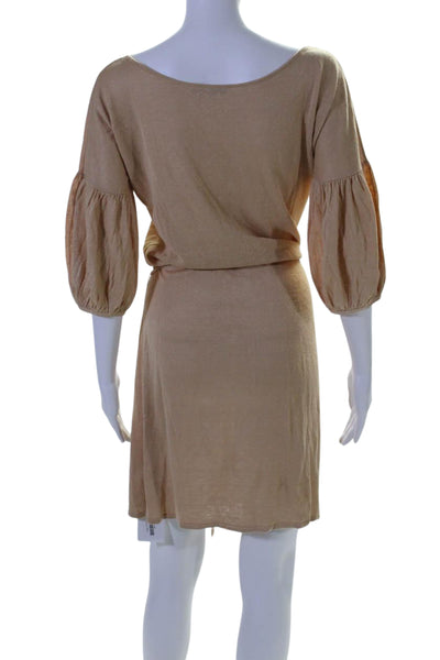 Calypso Saint Barth Womens Long Sleeves Sweater Dress Beige Size Extra Small
