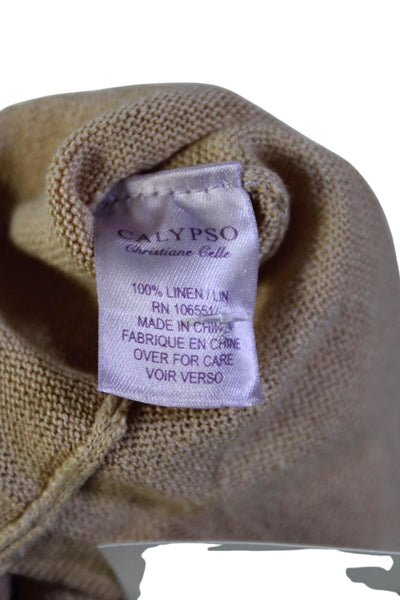 Calypso Saint Barth Womens Long Sleeves Sweater Dress Beige Size Extra Small