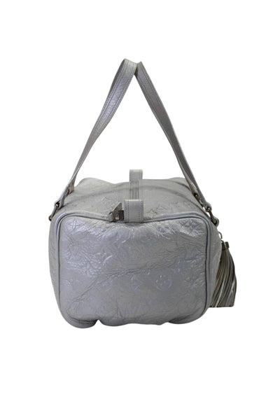 Louis Vuitton Womens Shimmer Monogram Speedy Handbag Gray Silver