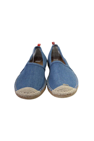 Sea Star Womens Espadrille Cap Toe Denim Medium Washed Slip-On Flats Blue Size 7