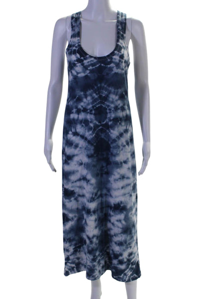 Faherty Womens Cotton Tie Dye Scoop Neck Sleeveless Tank Dress Blue Size XS