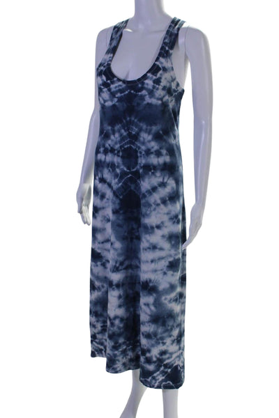 Faherty Womens Cotton Tie Dye Scoop Neck Sleeveless Tank Dress Blue Size XS