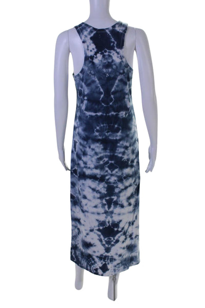 Faherty Womens Cotton Tie Dye Scoop Neck Sleeveless Tank Dress Blue Size XS