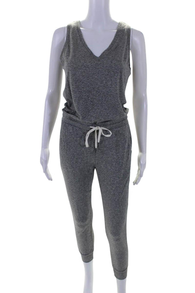 Philanthropy Womens V Neck Sleeveless Jumpsuit Gray Cotton Size Extra Small