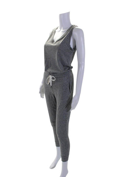 Philanthropy Womens V Neck Sleeveless Jumpsuit Gray Cotton Size Extra Small