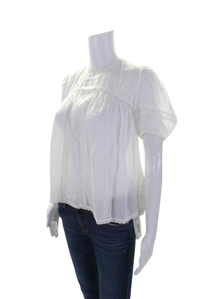 Wilfred Womens Short Sleeves Babydoll Blouse White Size Extra Extra Small