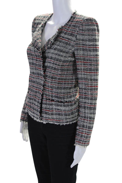 Etoile Isabel Marant Womens Cotton Blend Striped Hook Close Blazer Black Size 40