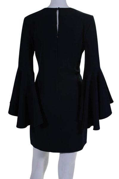 Milly Womens Long Bell Sleeve Knee Length Lined Sheath Dress Navy Size 6