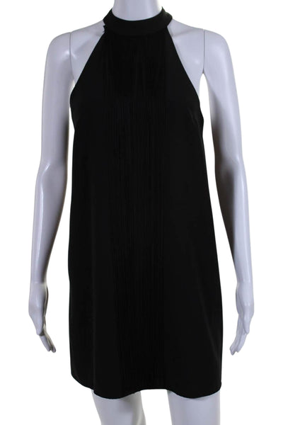 Ali & Jay Womens Halter Neck Sleeveless Fringe Shift Dress Black Size S