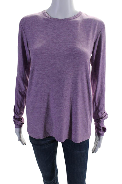 Outdoor Voices Womens Round Neck Long Sleeve Activewear Top Purple Size XS